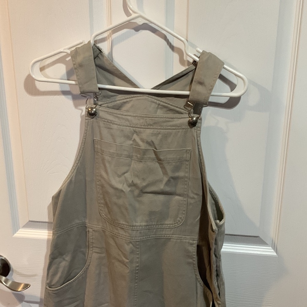 Woolrich khaki overall long dress  cottagecore 100% cotton - Picture 3 of 8